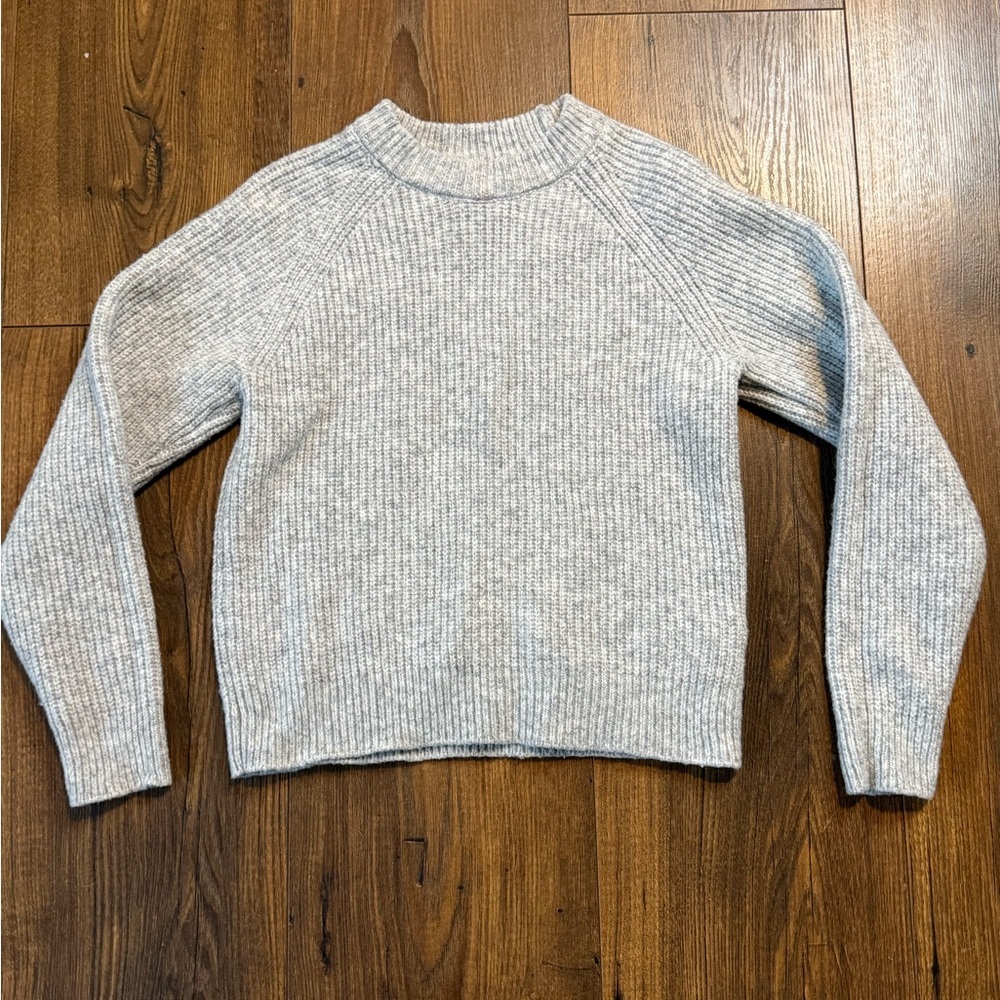 Zara Kids Girls Gray Long Sleeve Pullover Mock Neck Sweater, Size 8-9